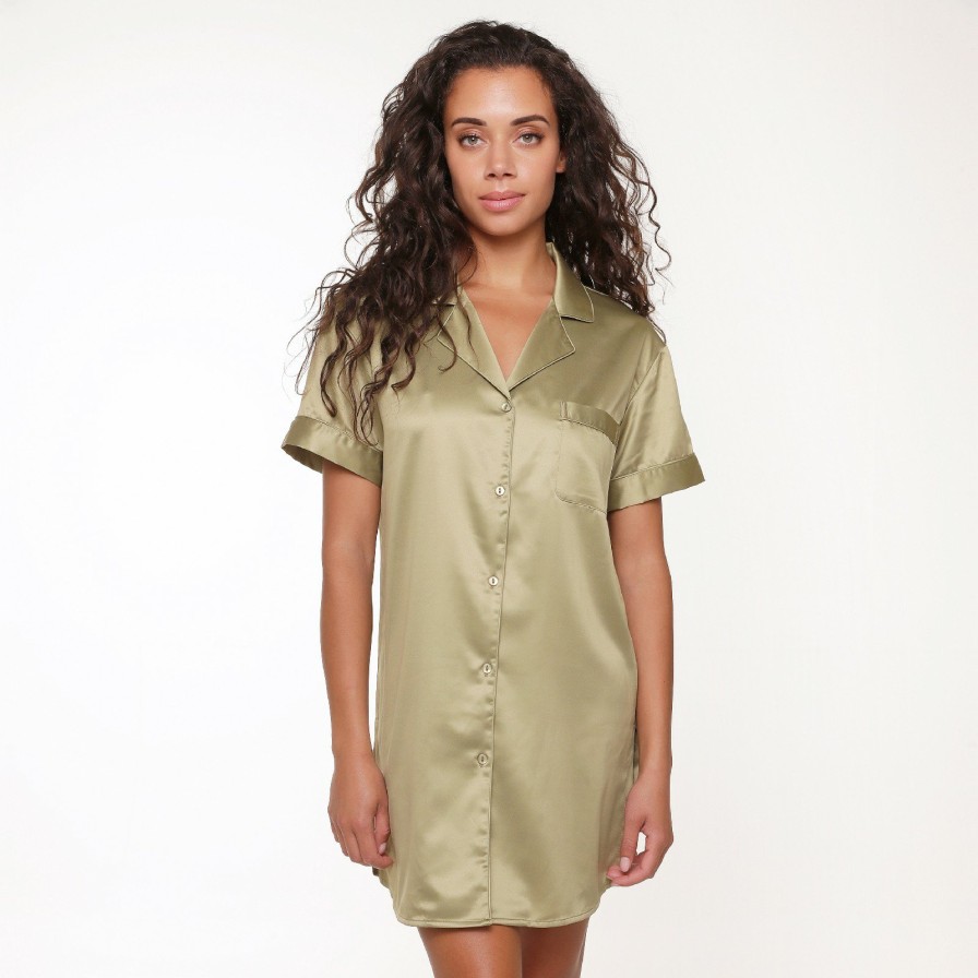 Nachtmode LingaDore | 6801Pd Satijn Pyjama Jurk