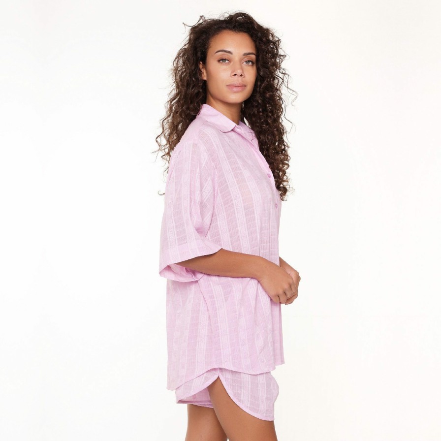 Nachtmode LingaDore | 7429Set Shortama Set Pink-Lavender