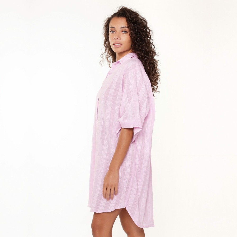 Nachtmode LingaDore | 7429Pd Pyjama Jurk Pink-Lavender