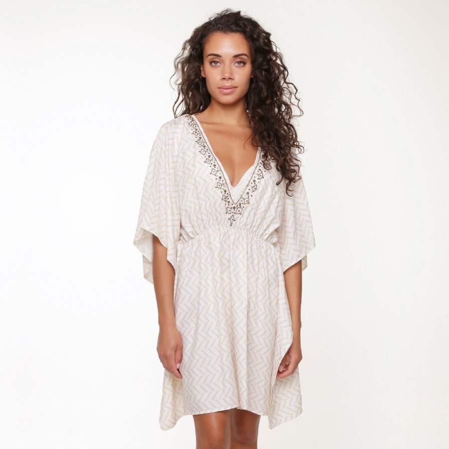 Badmode LingaDore Strandaccessoires | 6519P-1 Kaftan Fishbone-Print